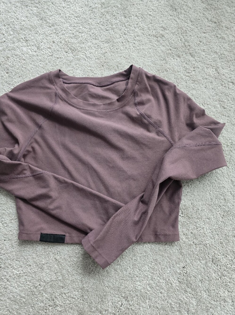 Alphalete Olive Green and Mauve Long Sleeve Crop Tops - Picture 6 of 8